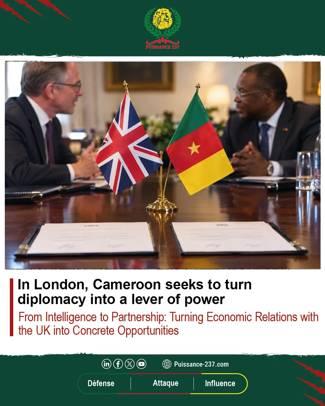 Read more about the article In London, Cameroon seeks to turn diplomacy into a lever of power