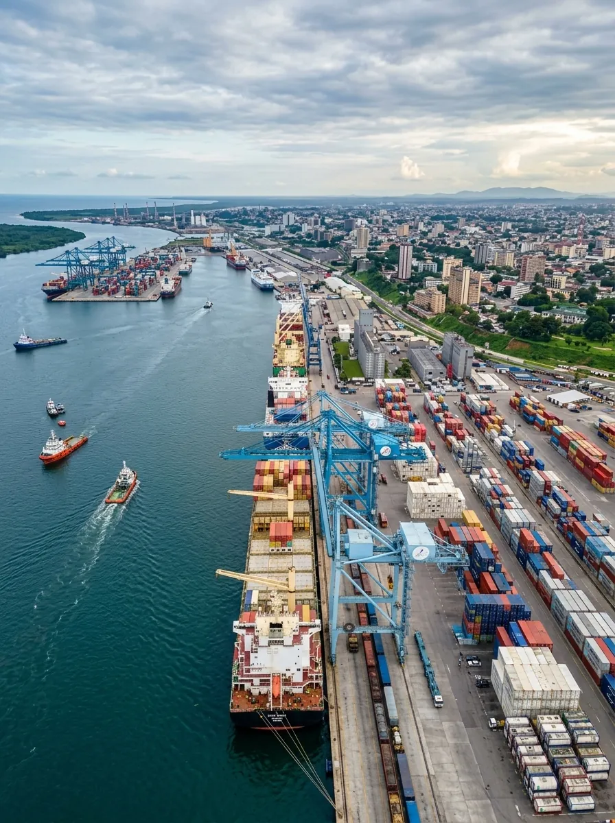 Vue du Port autonome de Douala